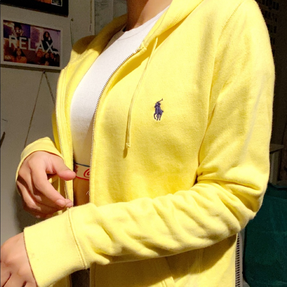 Yellow Ralph Lauren Sport Zip-up Hoodie